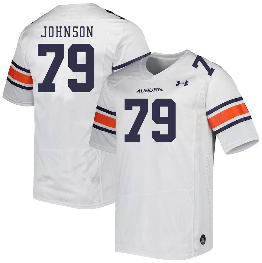 Men #79 Tyler Johnson Auburn Tigers College Football Jerseys Stitched Sale-White